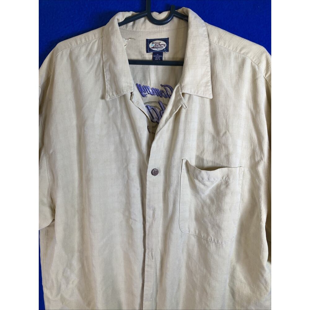 Tommy Bahama Shirt Mens XL Ivory 100% Polynosic Rayon Embroidered Golf Back - Picture 10 of 16